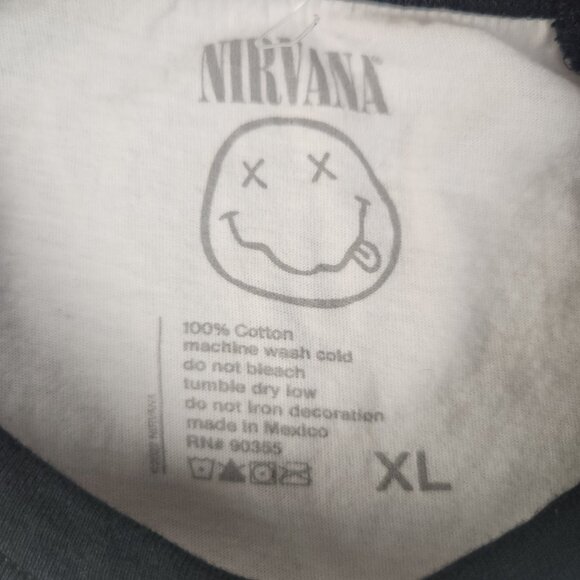 Nirvana Shirt Extra Large Reglan Baseball-T 90's Grunge Band Music Nevermind - Picture 7 of 9